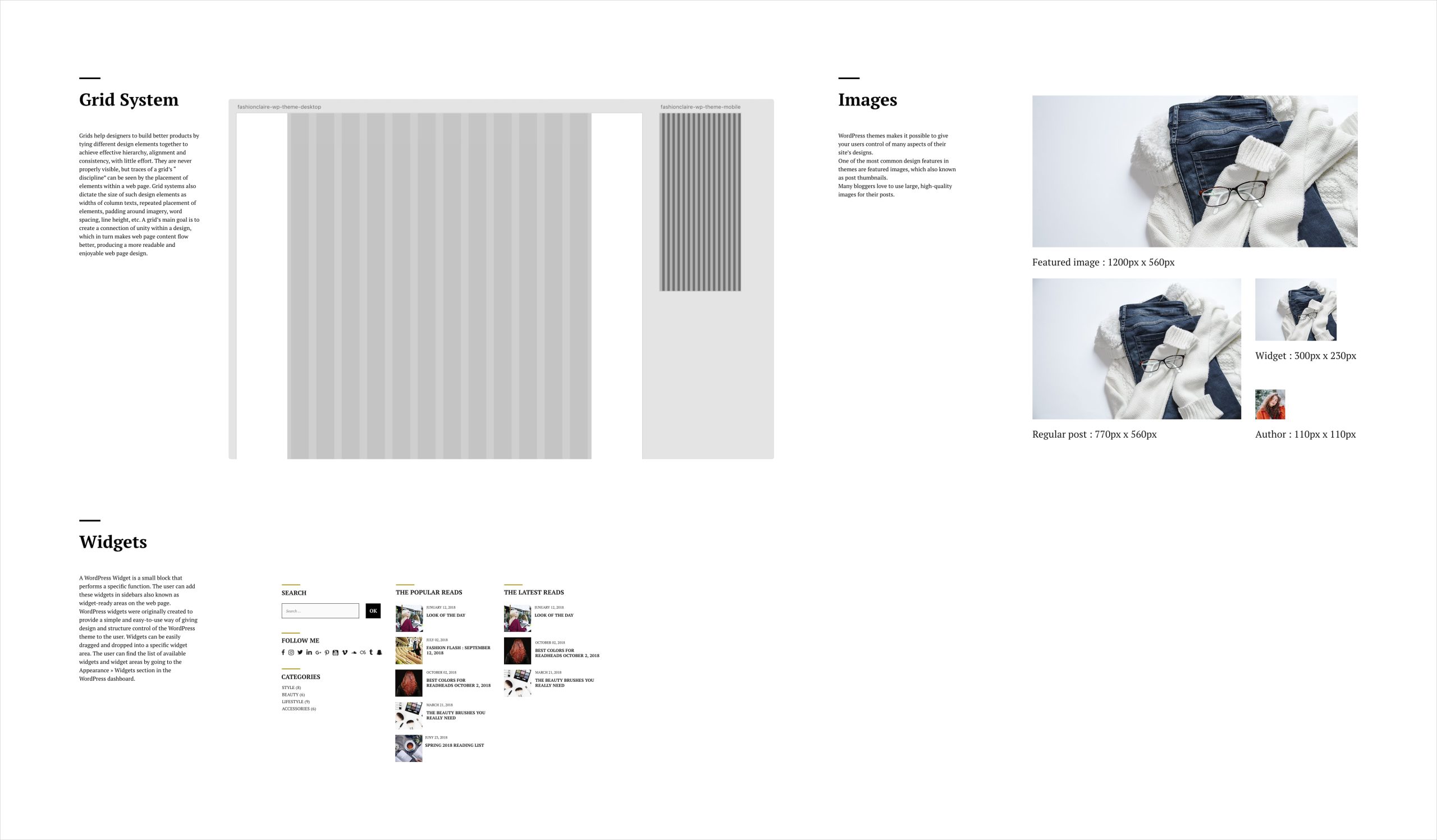 The grid system, images and widgets.