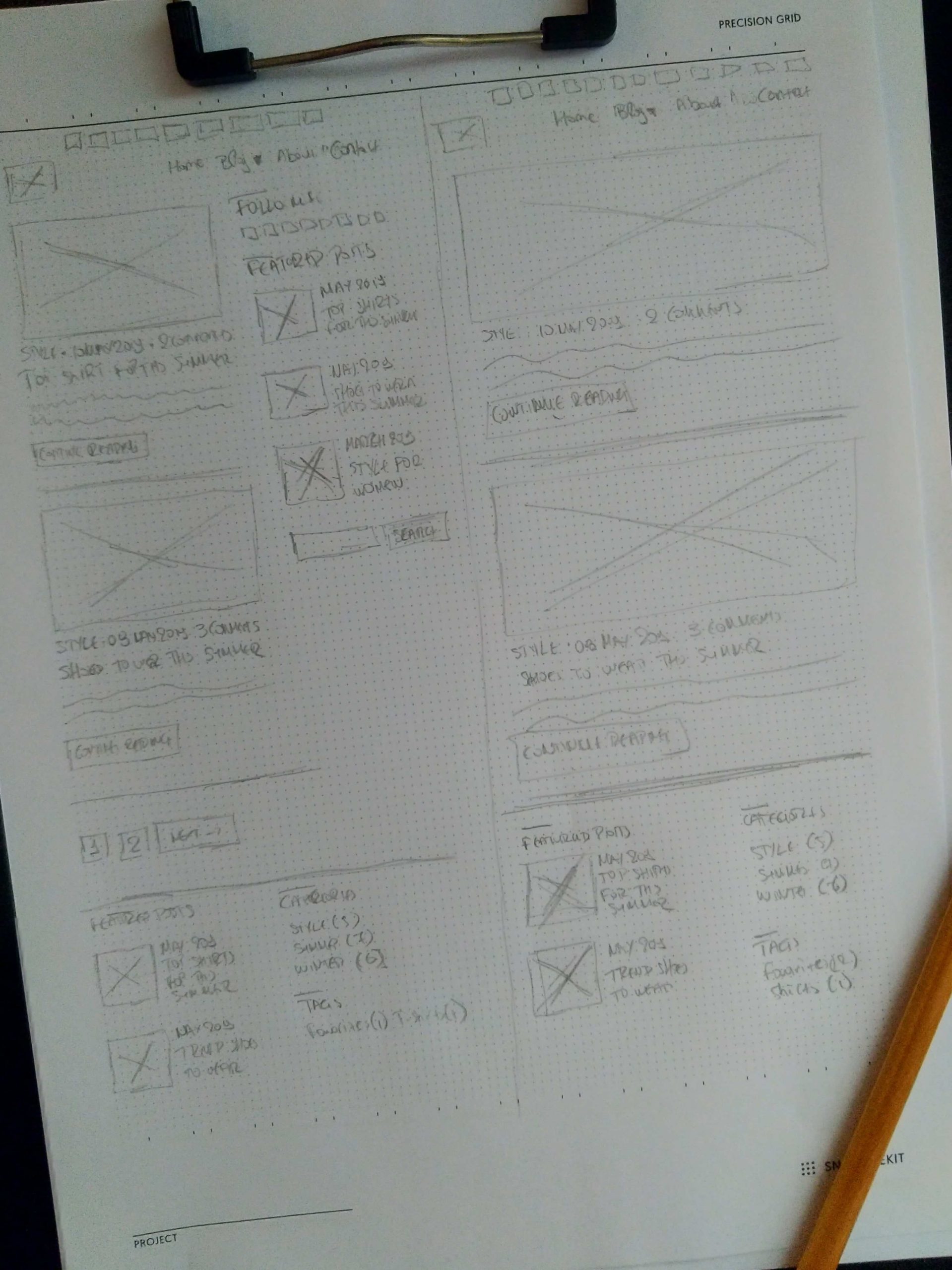 Sketching the fashionclaire blog theme
