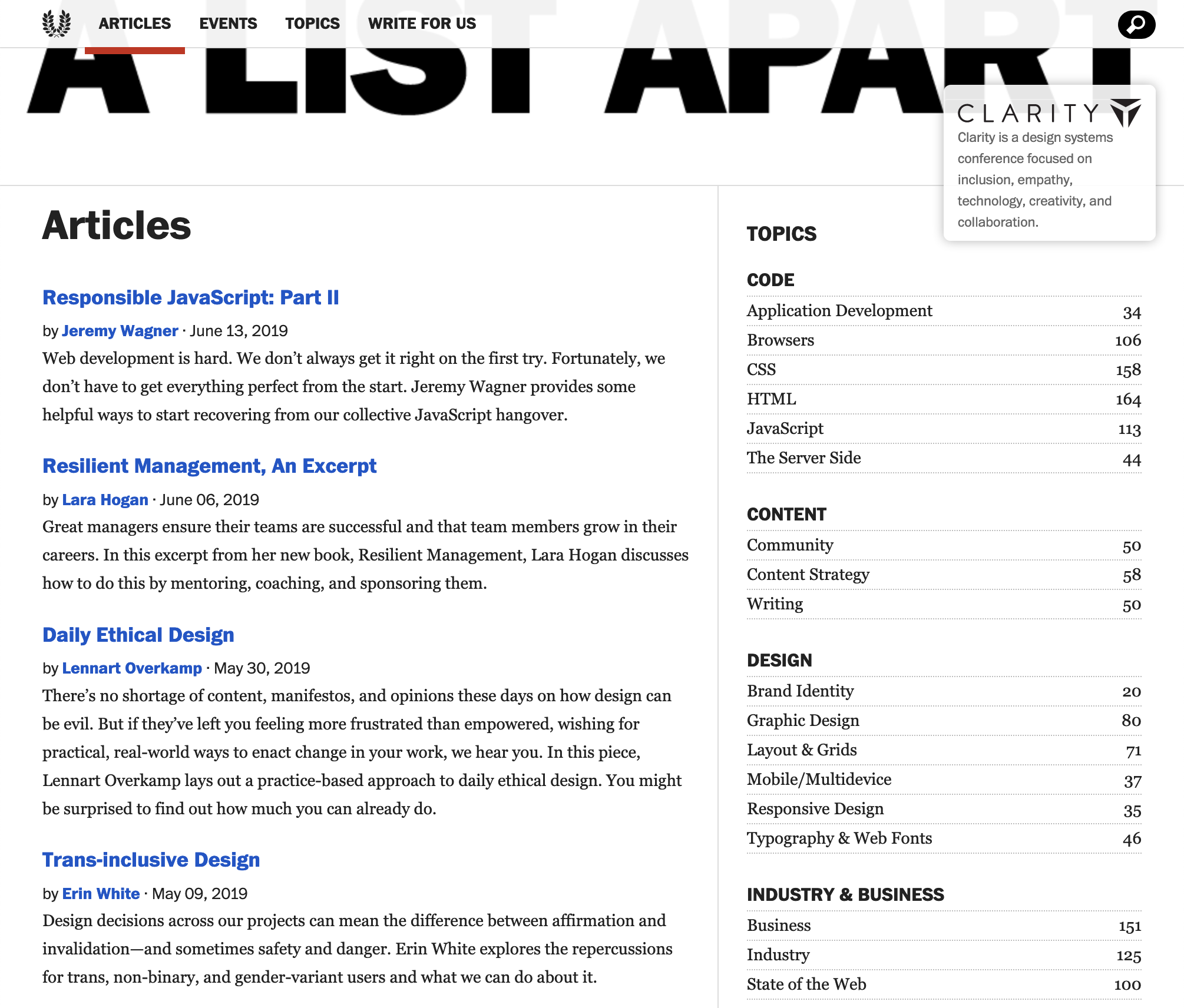The Main Navigation Menu Of A-List Apart The Main Navigation Menu Of A-List Apart