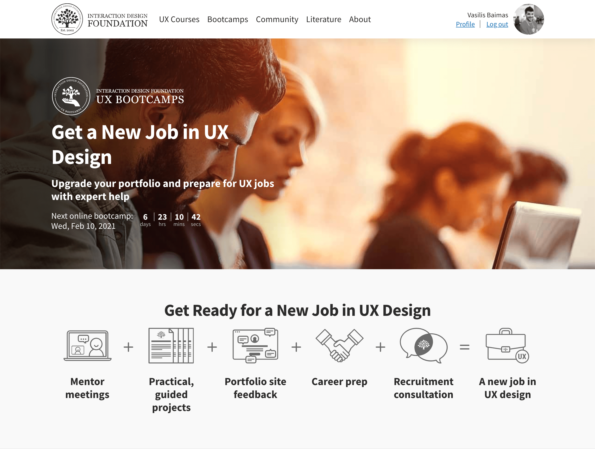 Interaction Design Foundation Bootcamp Get a New Job in UX Design
