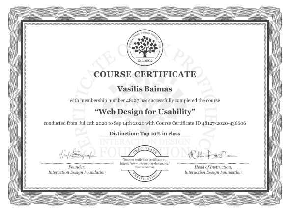 The Certification Of "Web Design For Usability" Certification The Certification Of "Web Design For Usability" Certification
