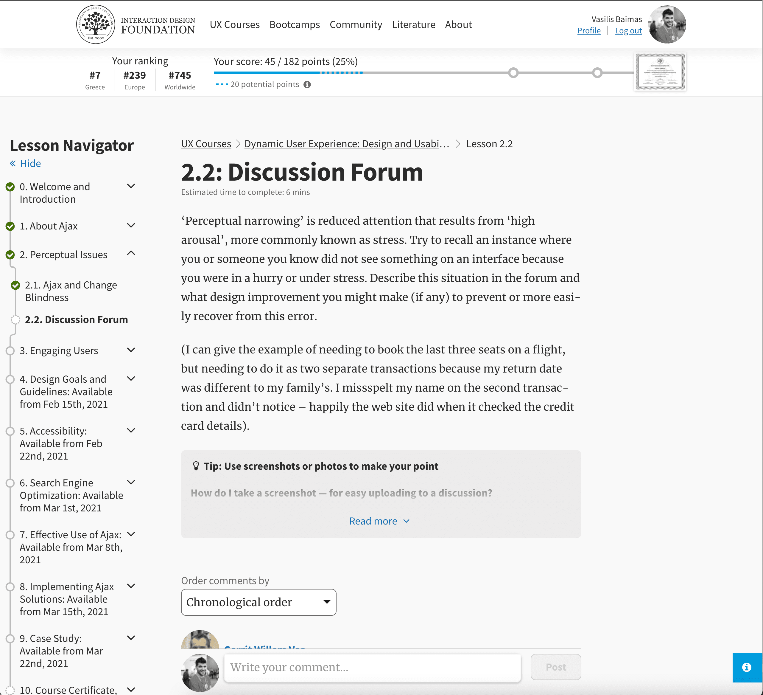 The Discussion Forum Of Lesson The Discussion Forum