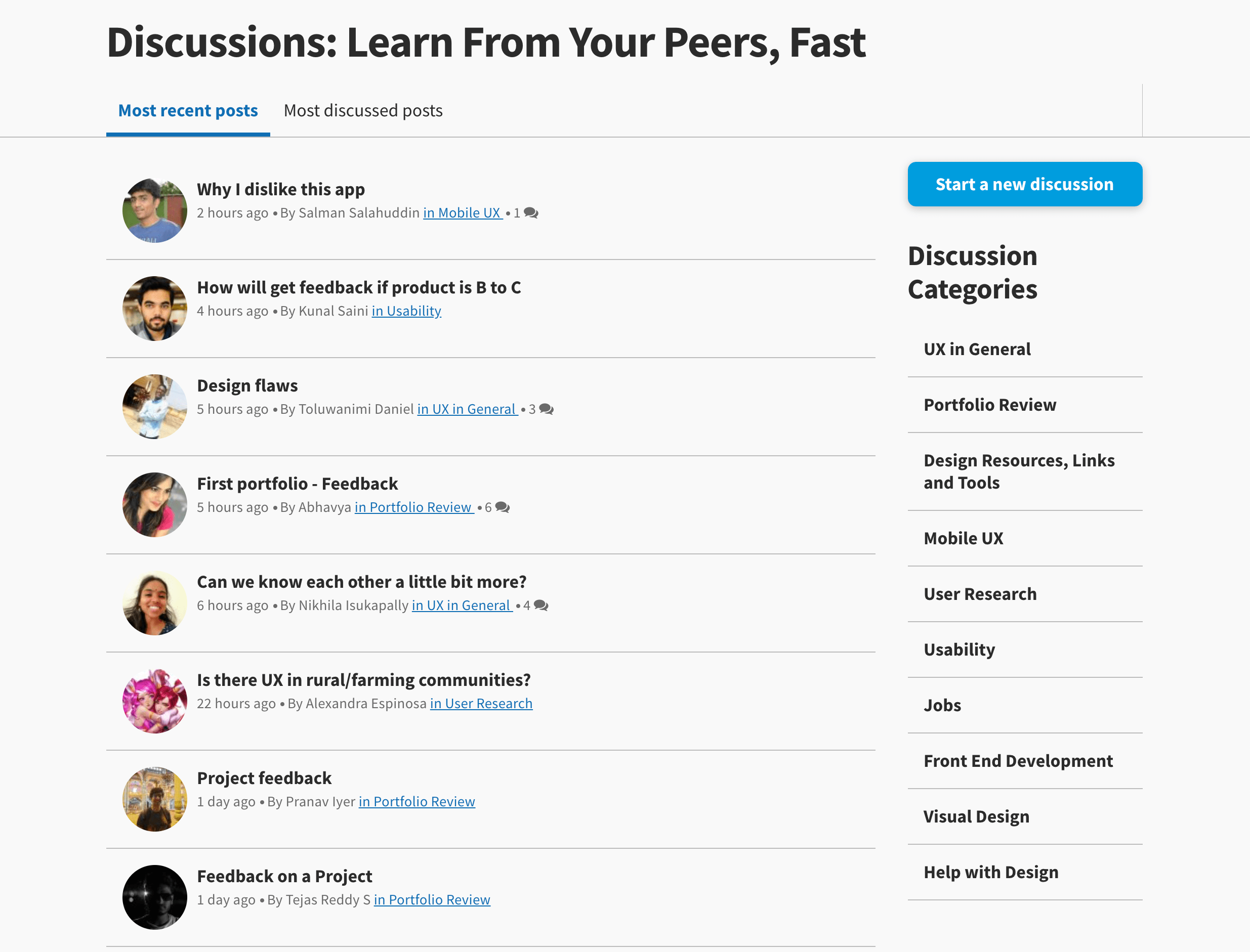 The Main Discussions Forum Learn From Your Peers